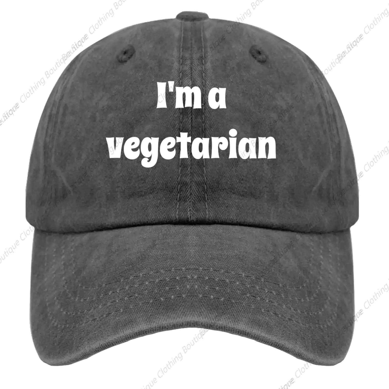 

I'm a Vegetarian Trucker hat Women's Hats & caps Pigment Black Running hat Men Gifts for Mom Baseball Caps