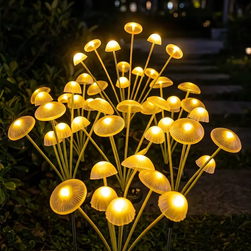 Outdoor LED Solar Mushroom Light Sway Lights Waterproof Jellyfish Decor Garden Pathway Lights for Courtyard Street Lawn Lantern
