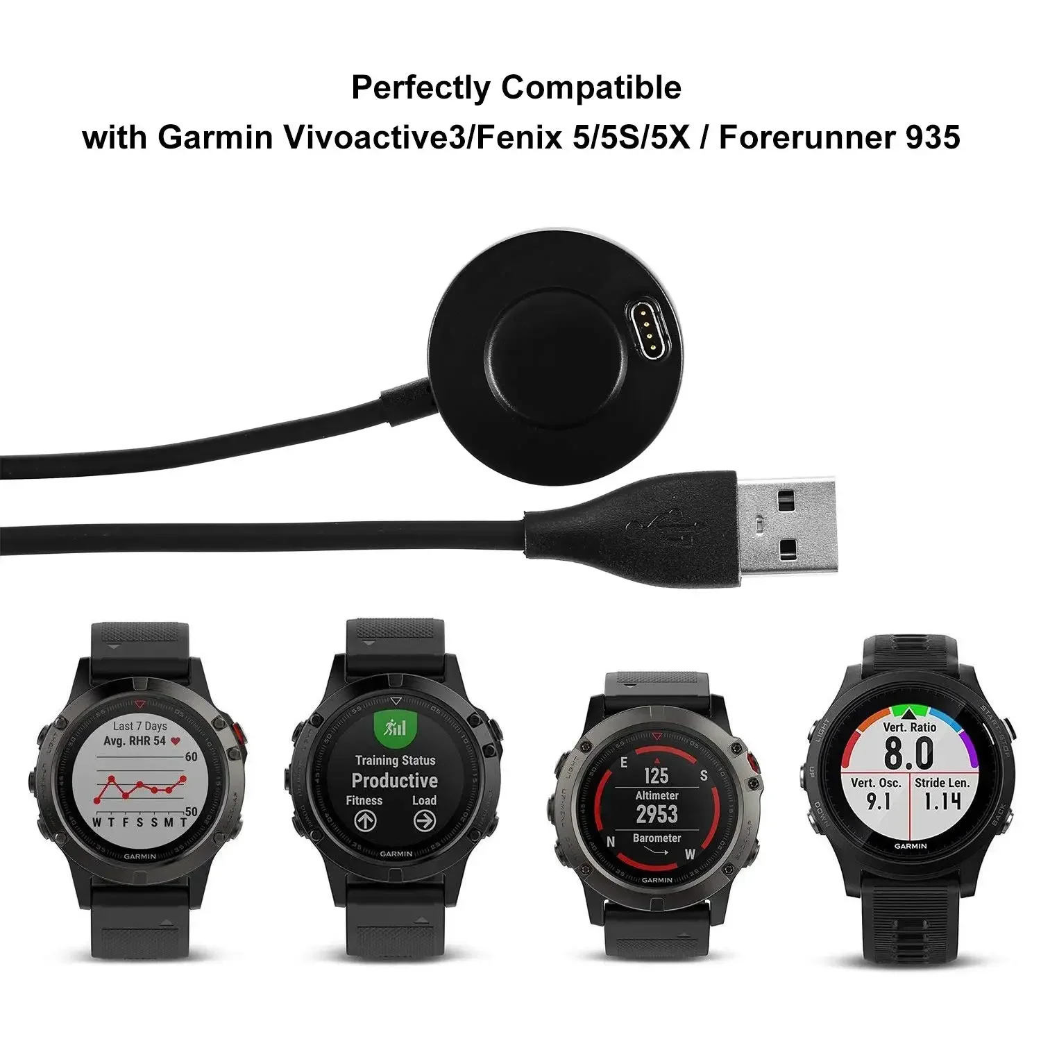 

Smart Watch USB Charging Station Dock with Data Sync Compatible for Garmin Vivoactive 3 / Fenix 5 5S 5X / Forerunner 935