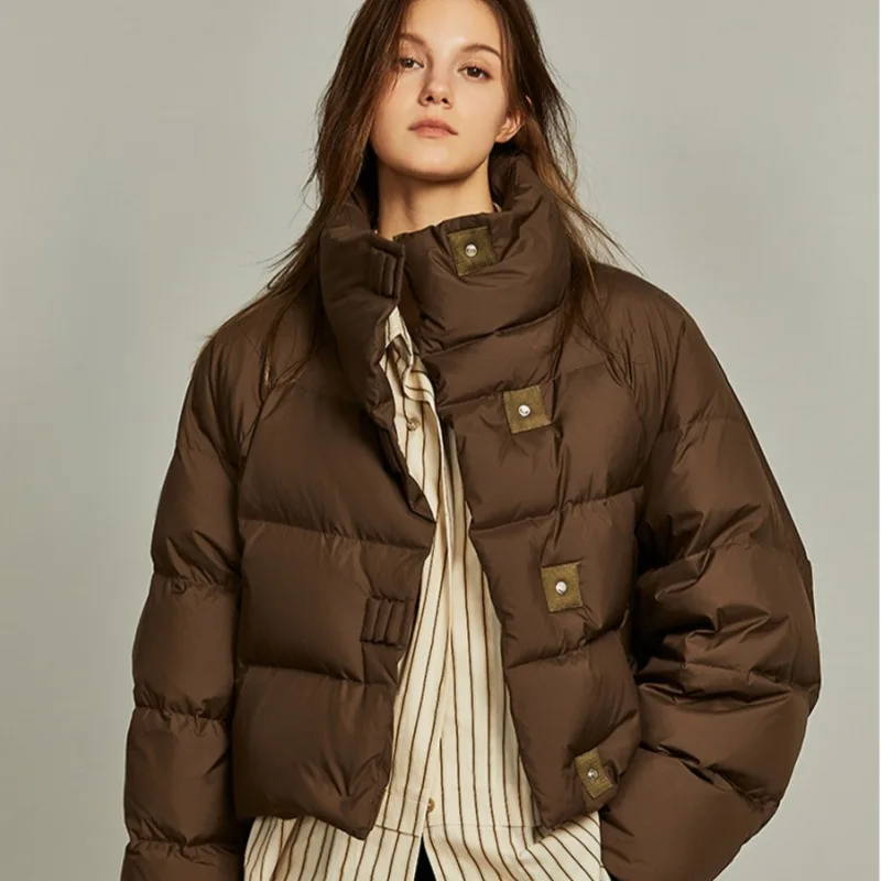 

Новинка 2024, зимнее пуховое женское модное короткое пальто с хлопковой подкладкой в Корейском стиле, свободное и плотное пальто для хлеба для женщин