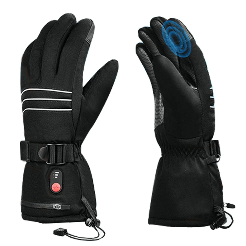 Homens mulheres à prova dwaterproof água bateria recarregável snowboard motocicleta corrida ciclismo inverno esqui luvas aquecidas elétricas