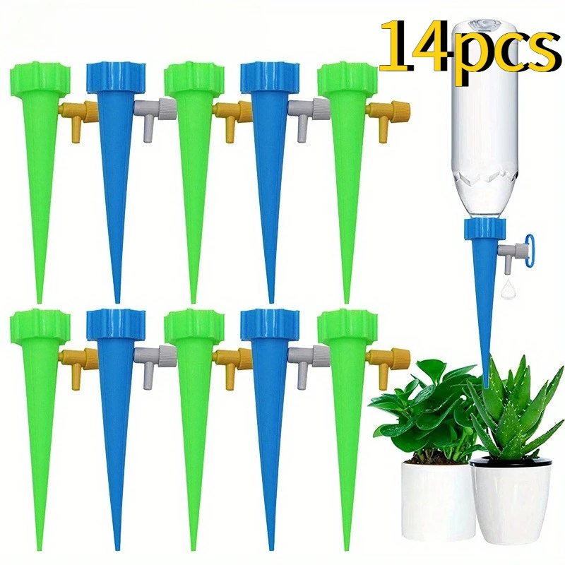 14pcs Self-Watering Kit Automatic Waterer Drip Irrigation Indoor Plant Auto Watering Device Home Flower Garden Tool