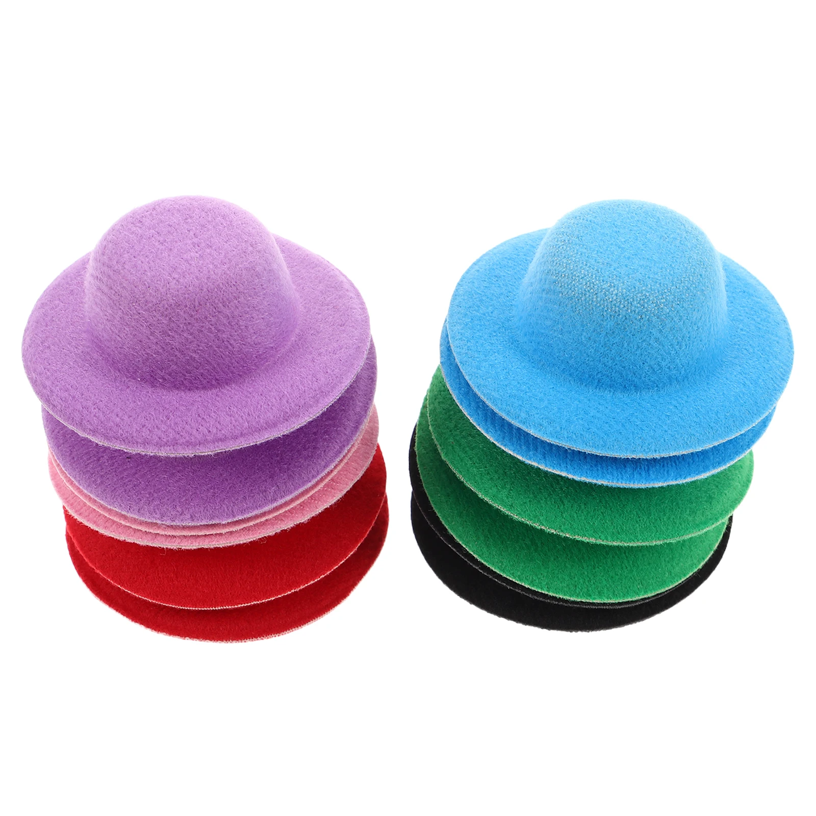 12 個のカラフルなミニチュアフォーマルドレス帽子小さなシルクハットホリデーパーティー DIY 工芸品アクセサリー雪だるまシルクハット