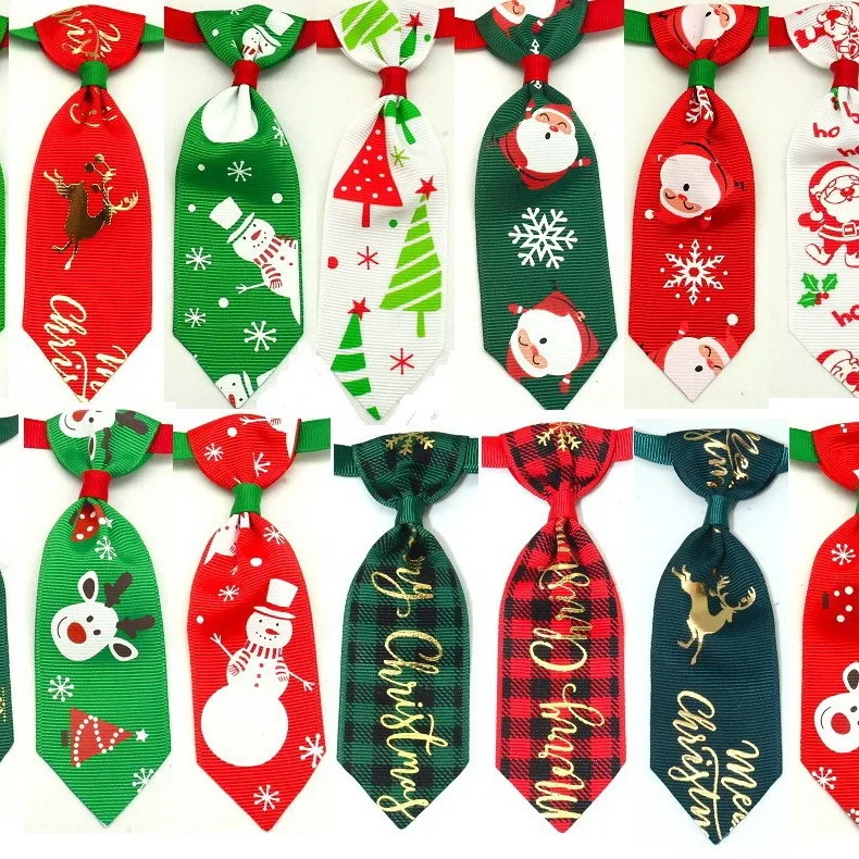 50pcs/lot Christmas Pet Bow Tie  Adjustable Dog Xmas Bowtie Pet Supplies  Puppy Accessories Free Shipping