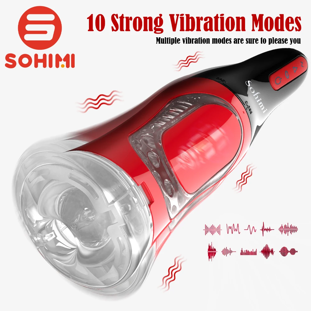 Sohimi-Simulateur de Fellation Vibrante pour Homme Adulte, Jouet existent, Aspiration Sous Vide