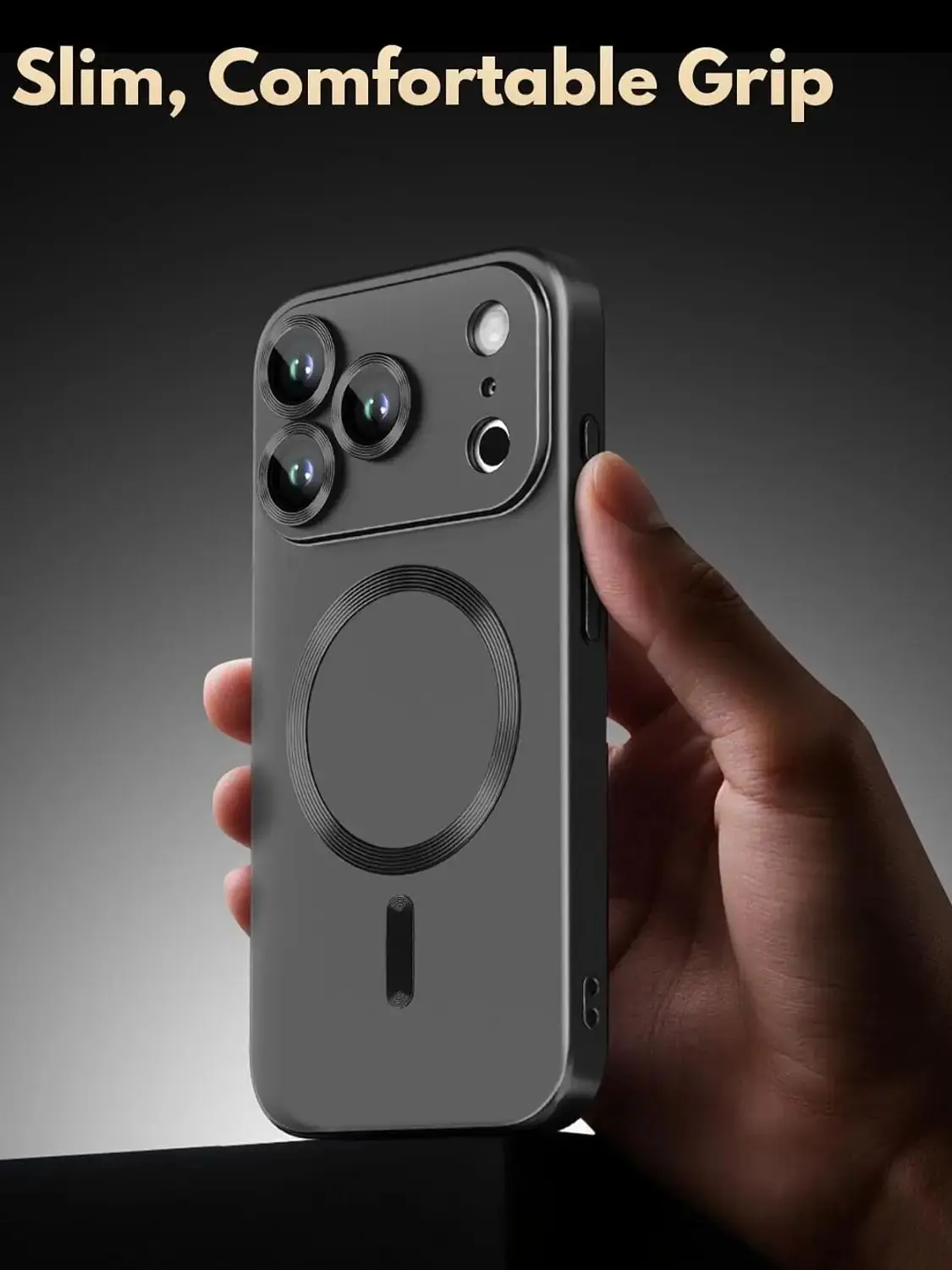 Magnetische Handyhülle für iPhone 17 Pro Max/17Pro/17, Stoßfester Schutz mit Kameralinsen-Schutz, Matt Metallic