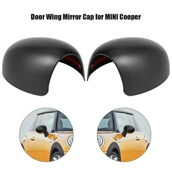 Car Rear View Mirror Cover Side Mirror Covers Door Wing Mirror Caps for MINI Cooper R52 R50 R53 2001-2006 Black