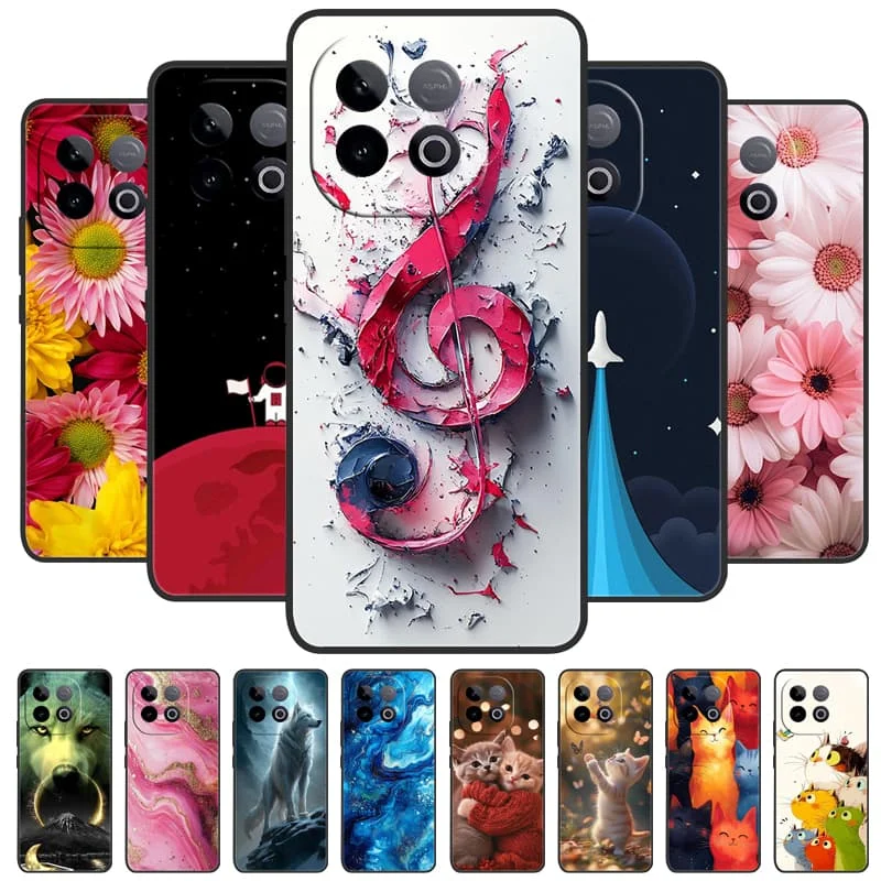 For Vivo iQOO Z10 Turbo Pro Phone Case Fashion TPU Soft Silicone Cover for iQOO Z10 Turbo 5G Z10X Black Shells Camera Protector