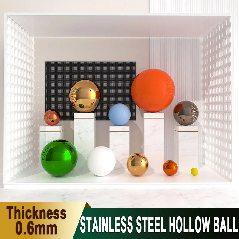 1Pcs Stainless Steel Hollow Ball Mirror Finish Store Window Hanging Decor Ball for Mall/Event/Ceiling Decor Dia 135mm-300mm