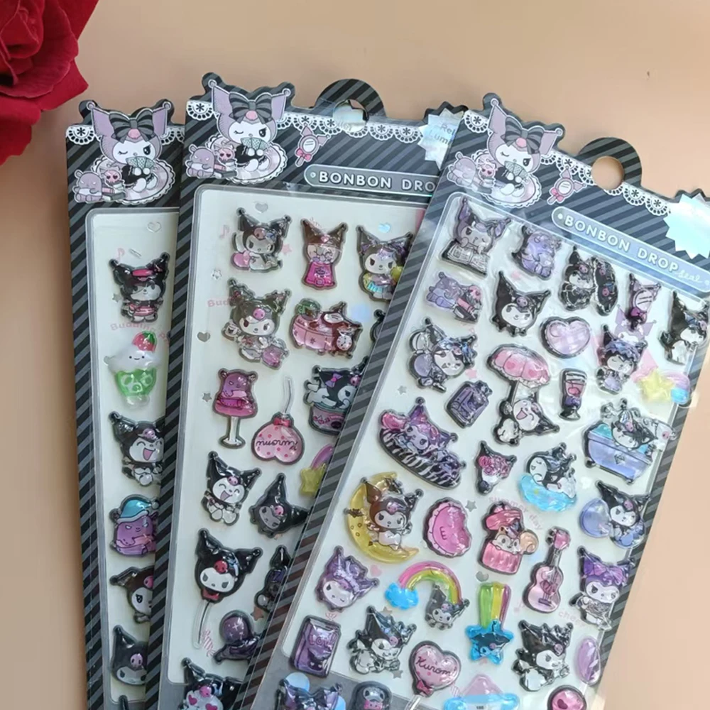 4 pezzi di cartoni animati Sanrio personaggio Heimi adesivi in rilievo 3D adesivi giocattolo per bambini carini e creativi adesivi decorativi fai da te