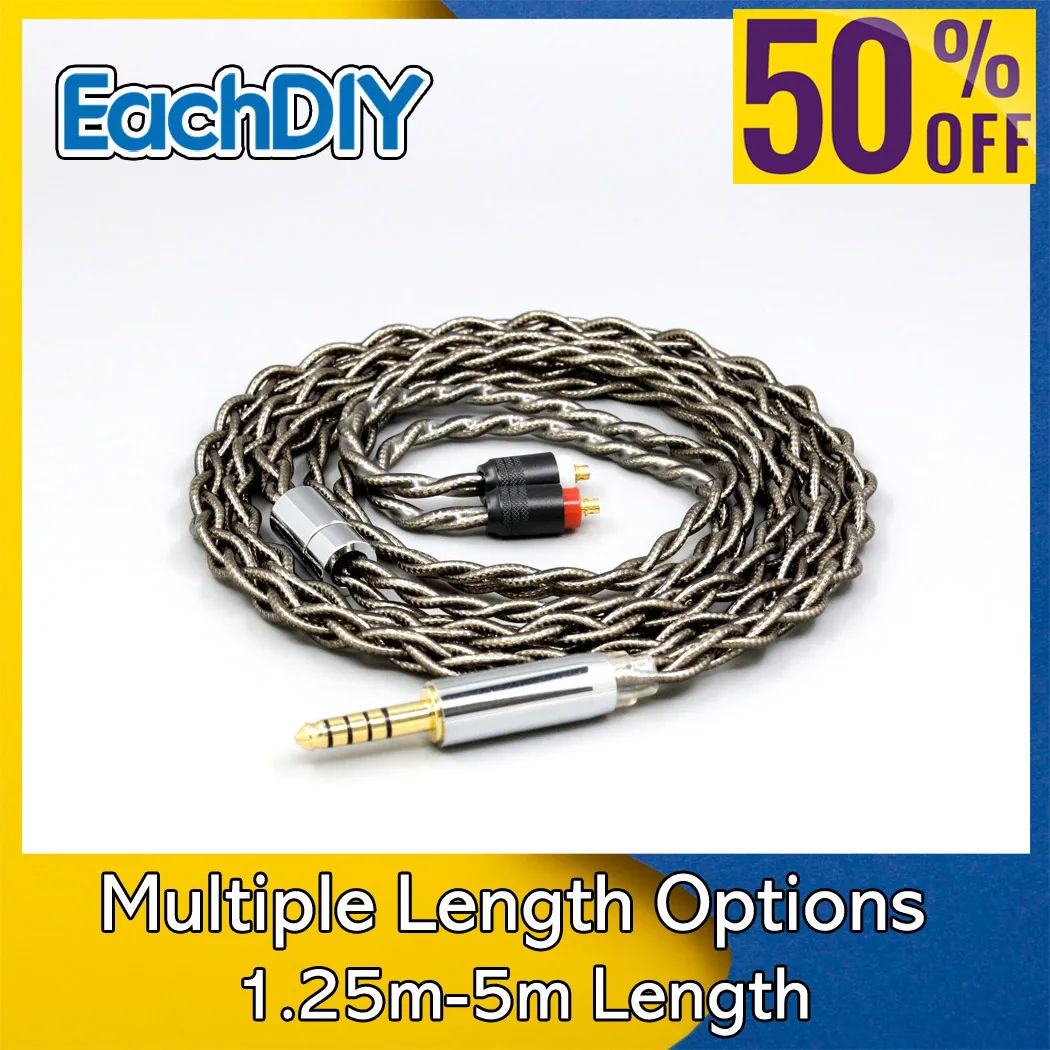 

99% Pure Silver Palladium + Graphene Gold Earphone Shielding Cable For Sony IER-M7 IER-M9 IER-Z1R Headset 4 core LN0082168216