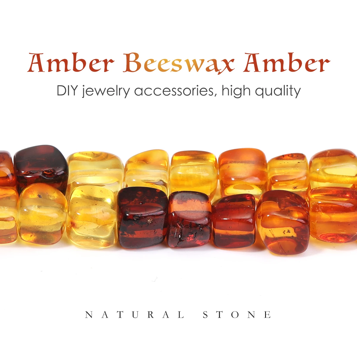 

100% Natural Amber Beeswax Amber Beads Irregular Square Nugget Shape Beads for Jewelry Making Diy Necklace Bracelet Accessories