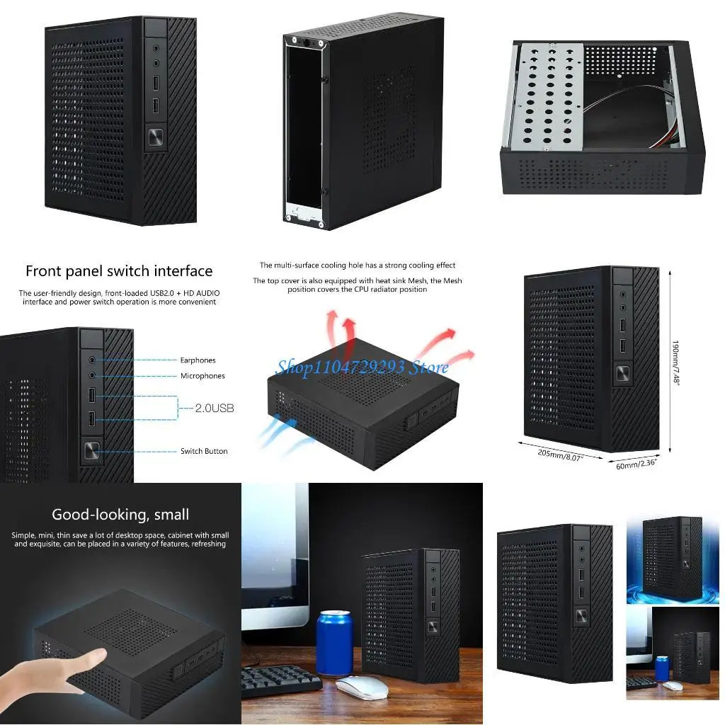 

Y2GD FH06 MINI ITX MICRO HTPC HOST для Case Gaming Computer для Case USB 2.0 Desktop