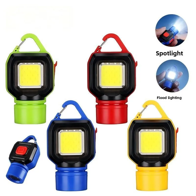 Multifunctional Keychain Light USB Charging Flashlight Portable Outdoor Emergency Waterproof Mini Torch for Camping Hiking