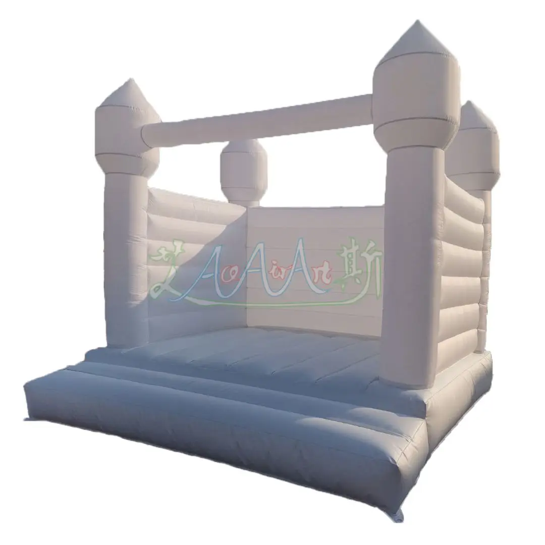 Linda bouncer inflável branco personalizado para casamento com escada para festa ao ar livre/entretenimento feito na China