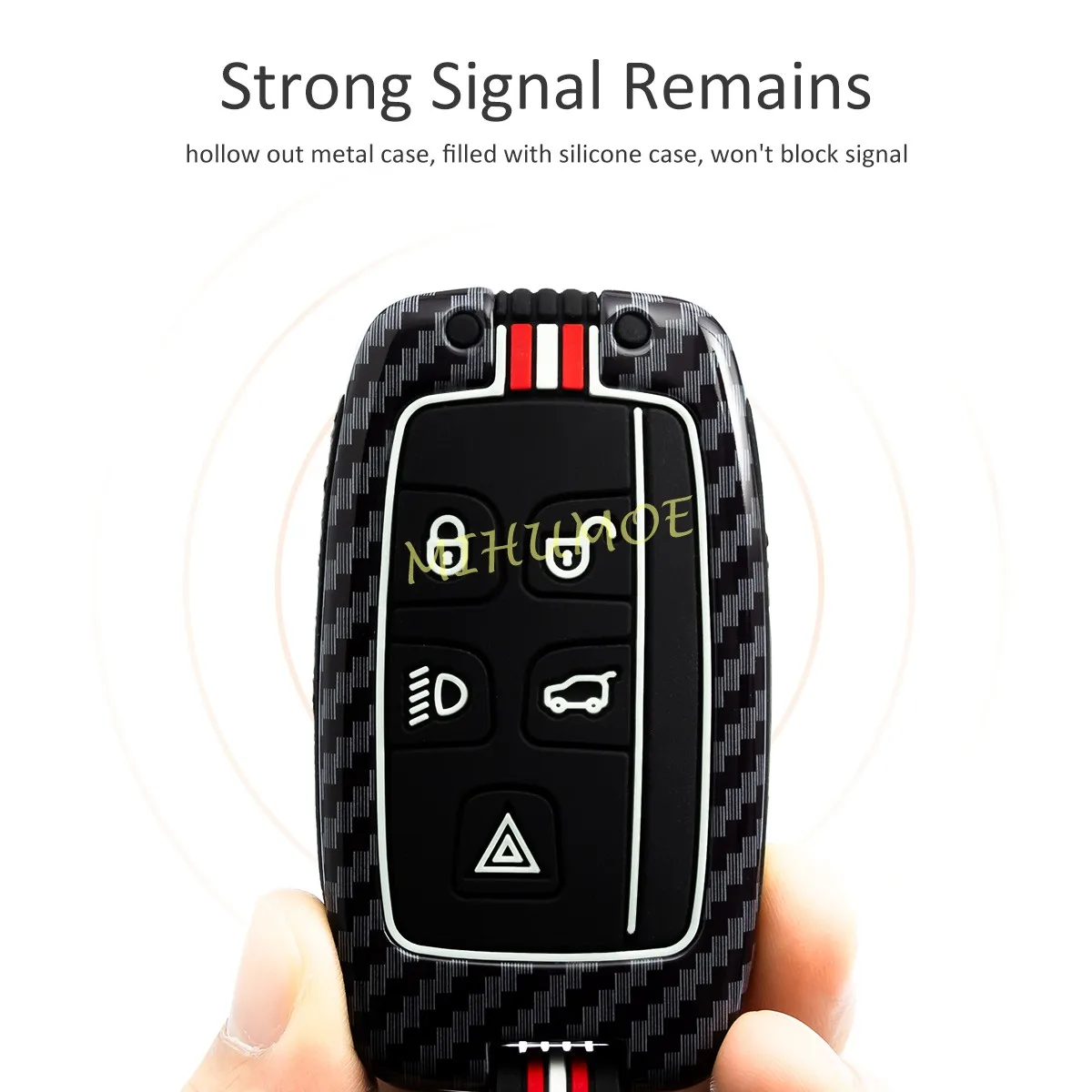 For Land Rover Jaguar Metal Silicone Car Key Fob Case Cover Keychain For Range Rover Sport Evoque Velar XE XF XJ F-PACE F-TYPE - view 5