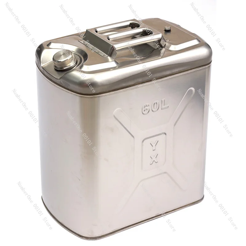 

304 Stainless Steel Storage Container 10L 20L 30L, Thickened Fuel Tank for Vehicles, Portable Liquid Tank
