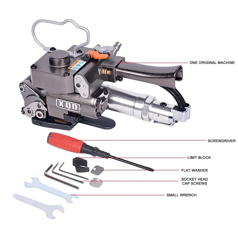 1PC Bundling Machine Pneumatic Hand-held Baler Pet Plastic Steel Strapless Strapping Machine PortableHigh-efficiency Pneumatic B