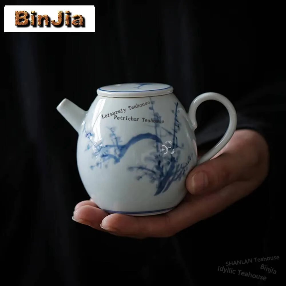 190ml Hand-painted Simple Teapot Household Handmade Filter Teapot Boutique Pot Vintage Tea Maker Kettle Drinkware Decoration view 2