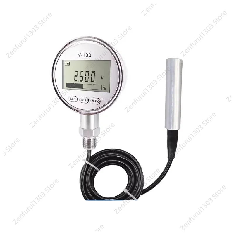 Portable Liquid Level Gauge Power Supply LCD Digital Display On-Site Display Input Type Sensor Liquid Level Measurement Mounting