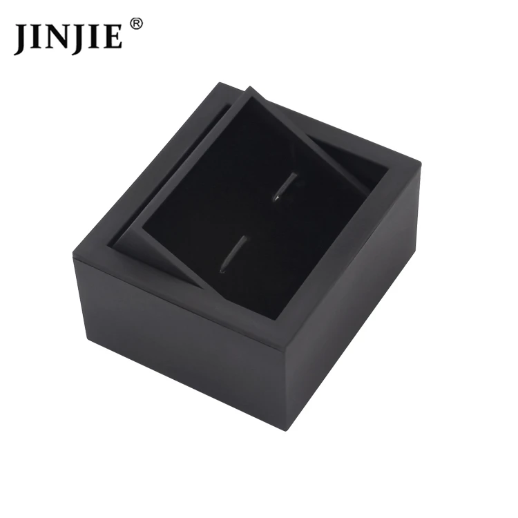 

Hot Sale 360 Degree Flip Black Fashion Brand Jewelry Cufflinks Necktie Gift Box New High-end Men's Tie clip jewelry Box