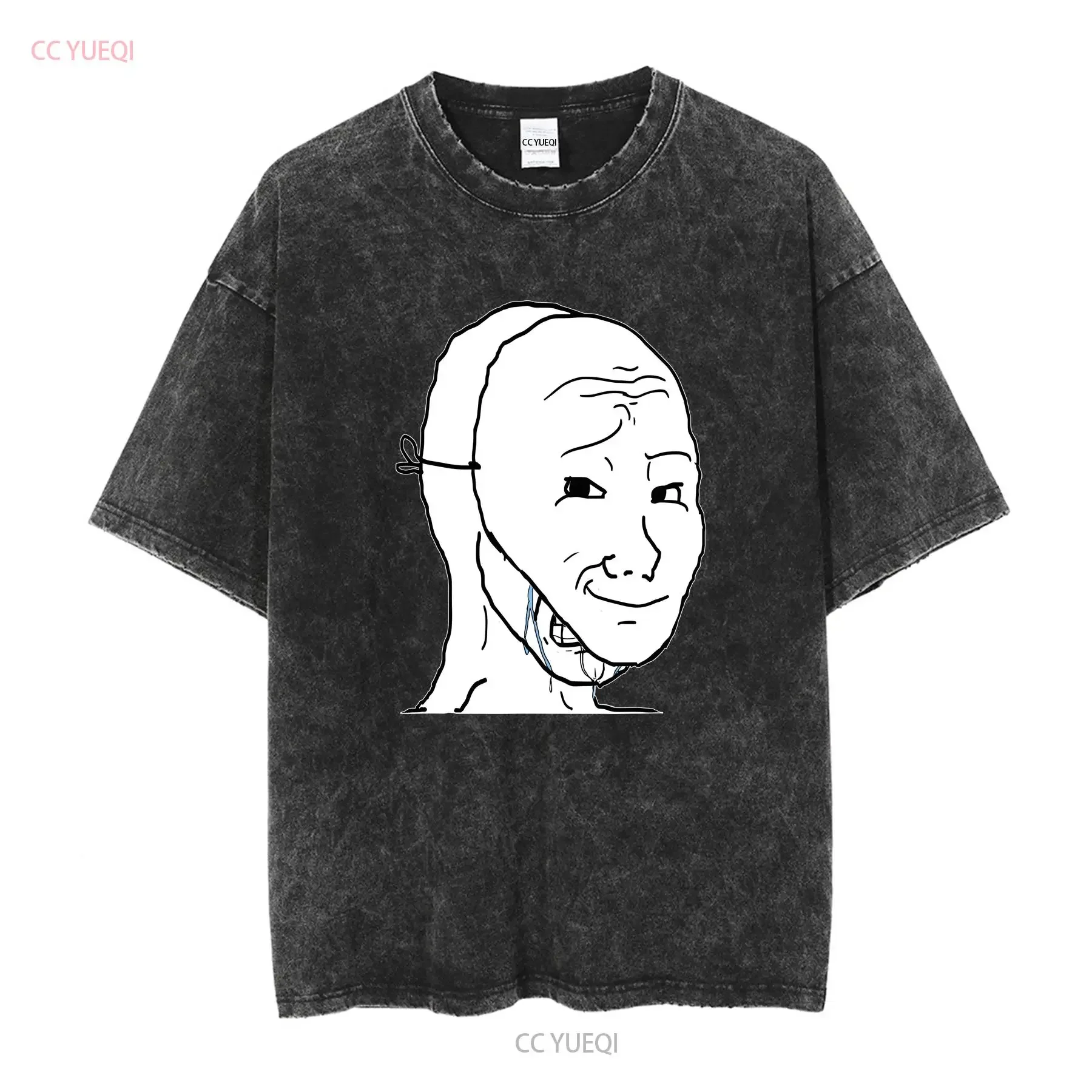 NEW LIMITED Funny Frustrated I AM FINE Wojak Meme T Shirt Size S 5XL vintage Washed Versatile Stylish designer clothes Unisex
