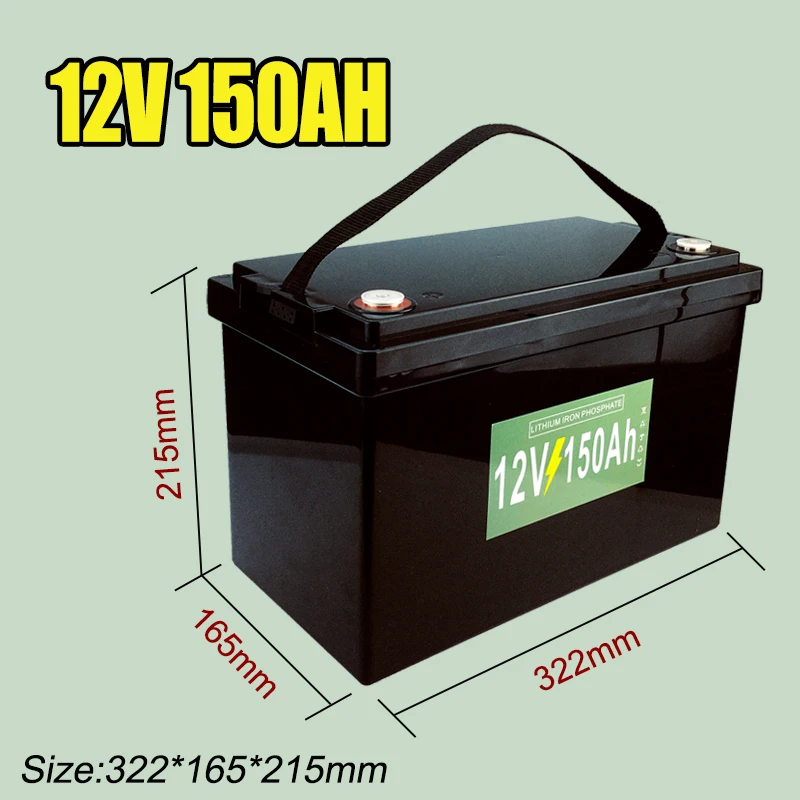 

12V Battery 100AH/150AH LiFePO4 Built-in BMS Lithium Iron Phosphate Cell for Golf Cart Outdoor Camping Solar Storage