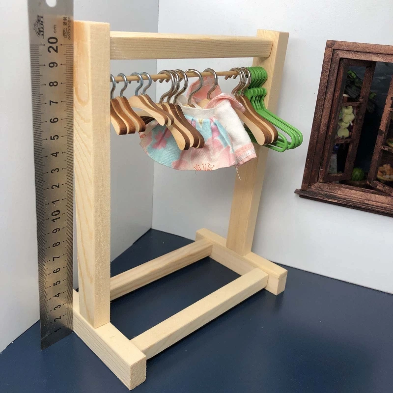 10 pçs para boneca casaco vestido para jaqueta organização rack bonecas cabides prático antiderrapante miniatura