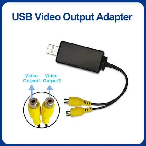 USB to Cvbs Video output Adapter to RCA interface Cable usb input 2 port vedio outbut to Car Radio Accessories Android TV Player