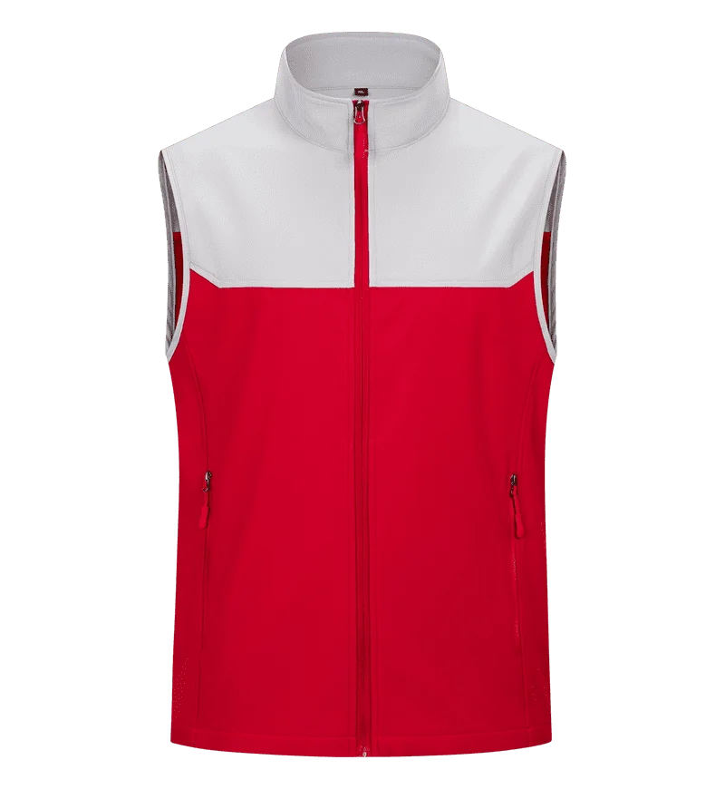 2026 Soft-shell work uniforms for enterprise catering staff New Customized color-block waterproof  vest with logo printing