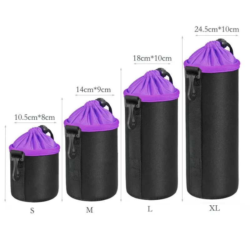 Waterproof Camera Lens Bag Drawstring Bag For Canon For Sony For Nikon DSLR Camera Lens Accessories Case with Hook