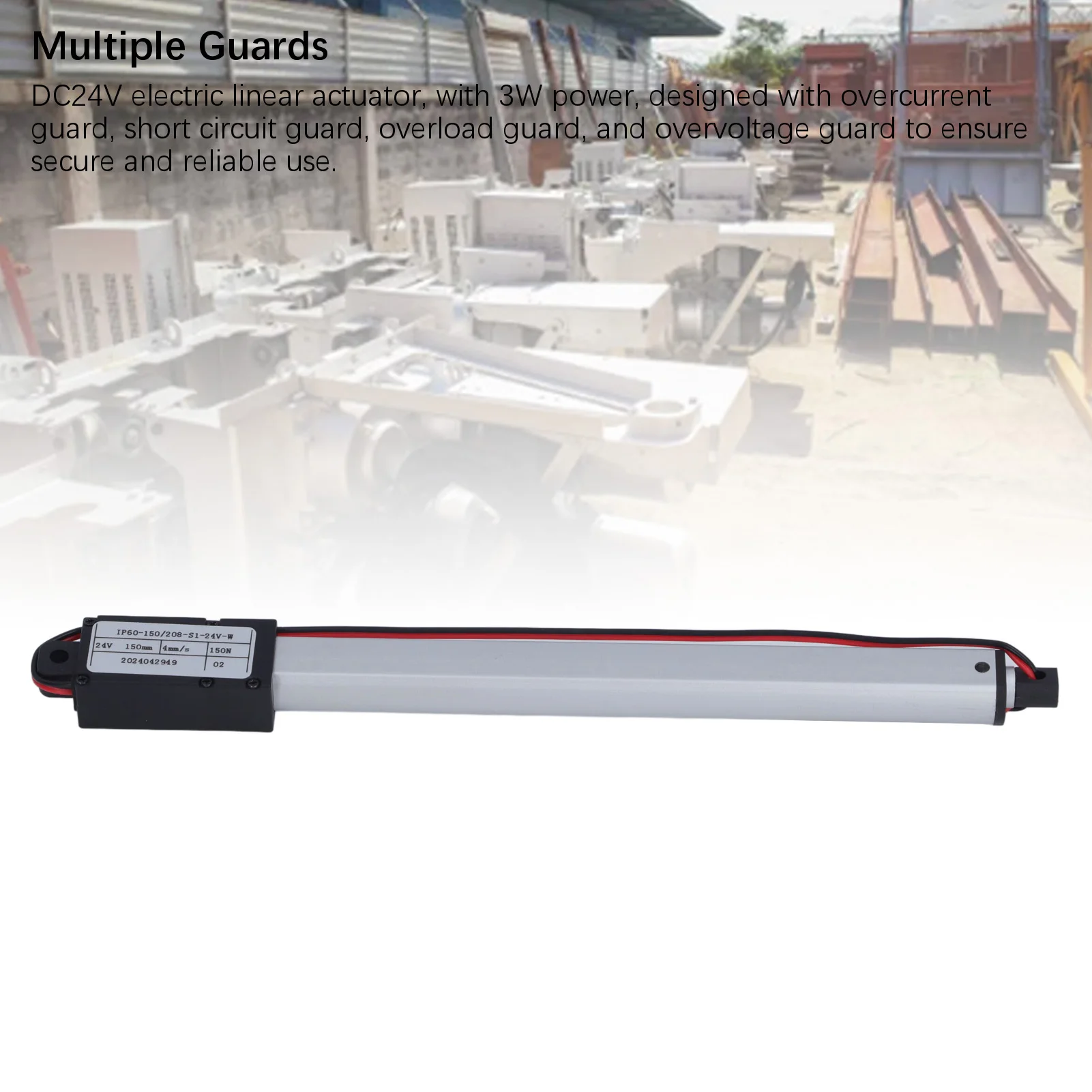 

DC24V Electric Actuator 150mm Stroke Linear Motion Actuator 3W 150N Thrust Aluminum Tube for Industrial Agricultural Machinery