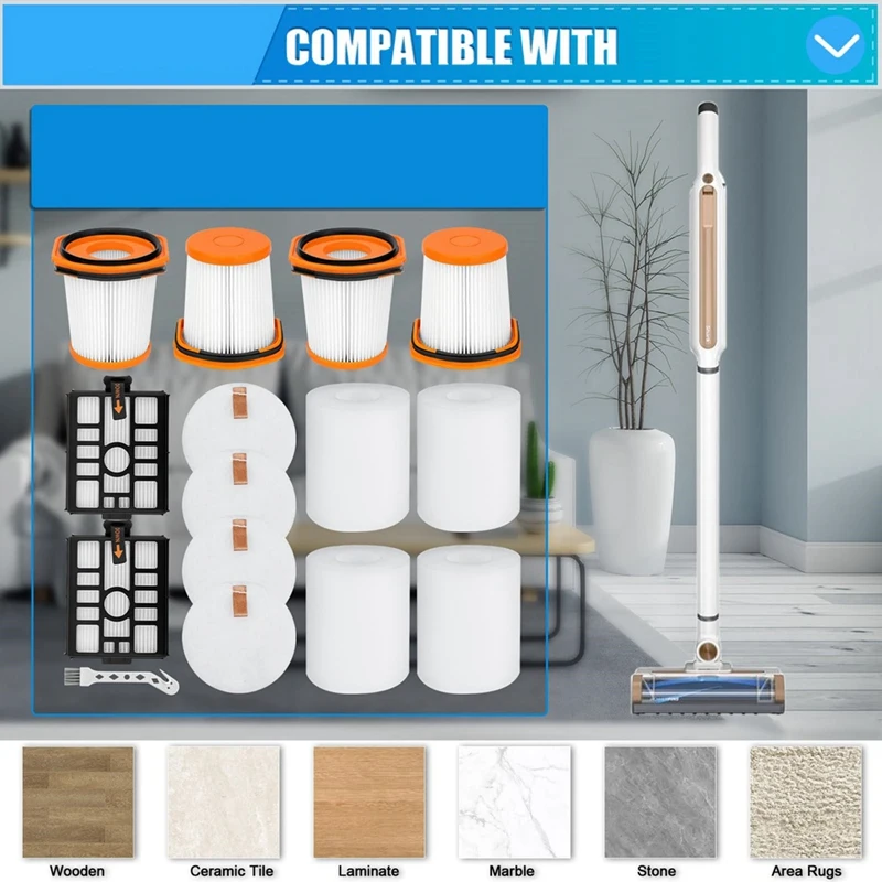 ตัวกรองสำหรับระบบ Shark WS642AE wandvac อะไหล่เครื่องดูดฝุ่นไร้สายน้ำหนักเบาพิเศษทรงพลัง