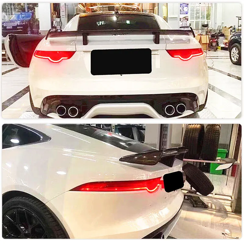 Carbon Fiber Car Rear Trunk Spoiler Wings For Jaguar F-TYPE Coupe 2-Door 2014-2018 Auto Rear Boot Lid Wing Lip Spoiler