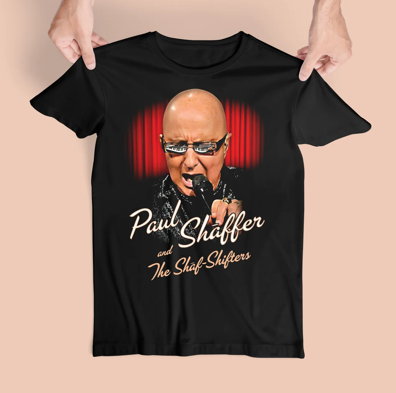 Vtg Paul Shaffer and The Shaf-Shifters Cotton Black All Size Unisex Shirt BL190