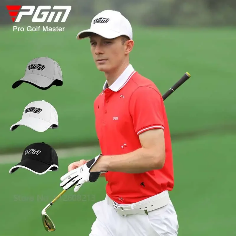 PGM Sunscreen Golf Hats for Men Breathable Mesh Golf Caps Male Adjustable UV-proof Sports Sun Visor Outdoor Widened Brim Tennis