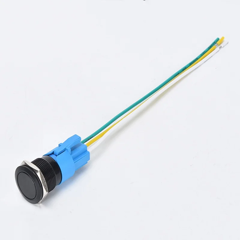 Metal push button switch 12/16/19/22mm oxidized black self-locking/self-resetting start/stoar Engine Power High/Flat Head Switch - Image 4
