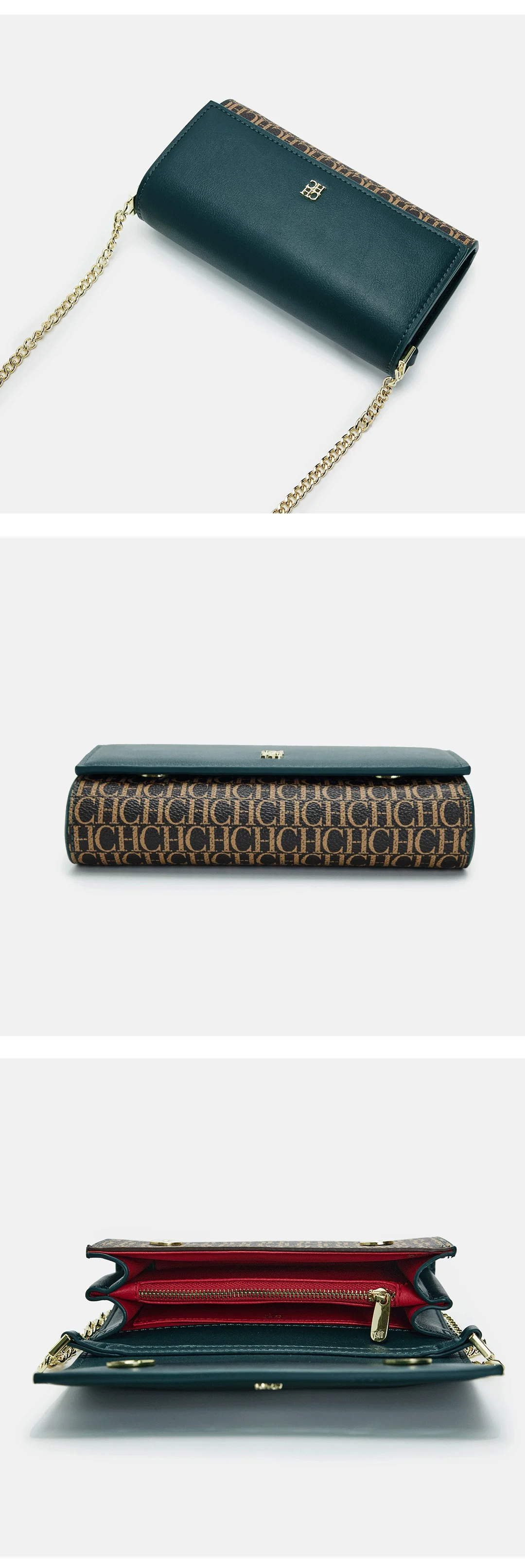 CH Clutch-Tasche für Damen, Ketten-Umhängetasche, Designer-Schulterhandtasche, Abendtasche, Geschenk-Geldbörse für Damen – Detail 6