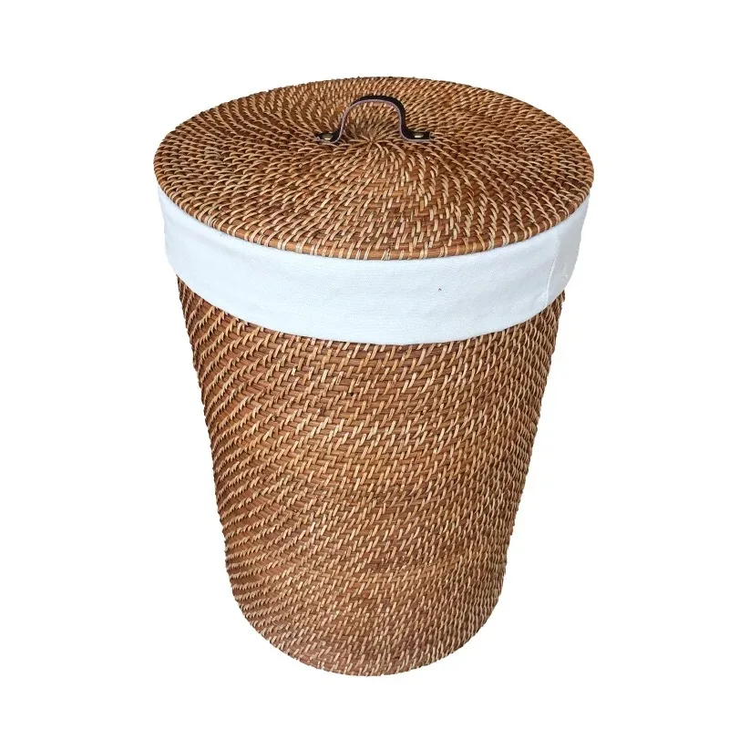 

Pastoral handicraft woven rattan dirty clothes basket, hand-woven capacity, nature's simple and fresh storage basket