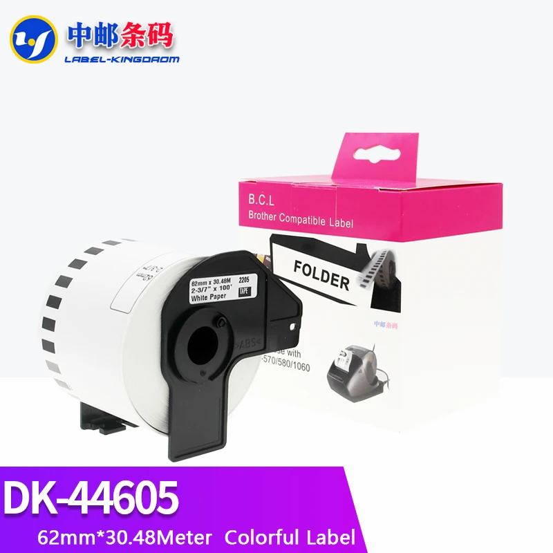 2 Rolls Yellow Brother Generic DK-44605 Label Continuous Compatible for QL-570/580/700/710/720NW Thermal Printer DK-4605 DK44605