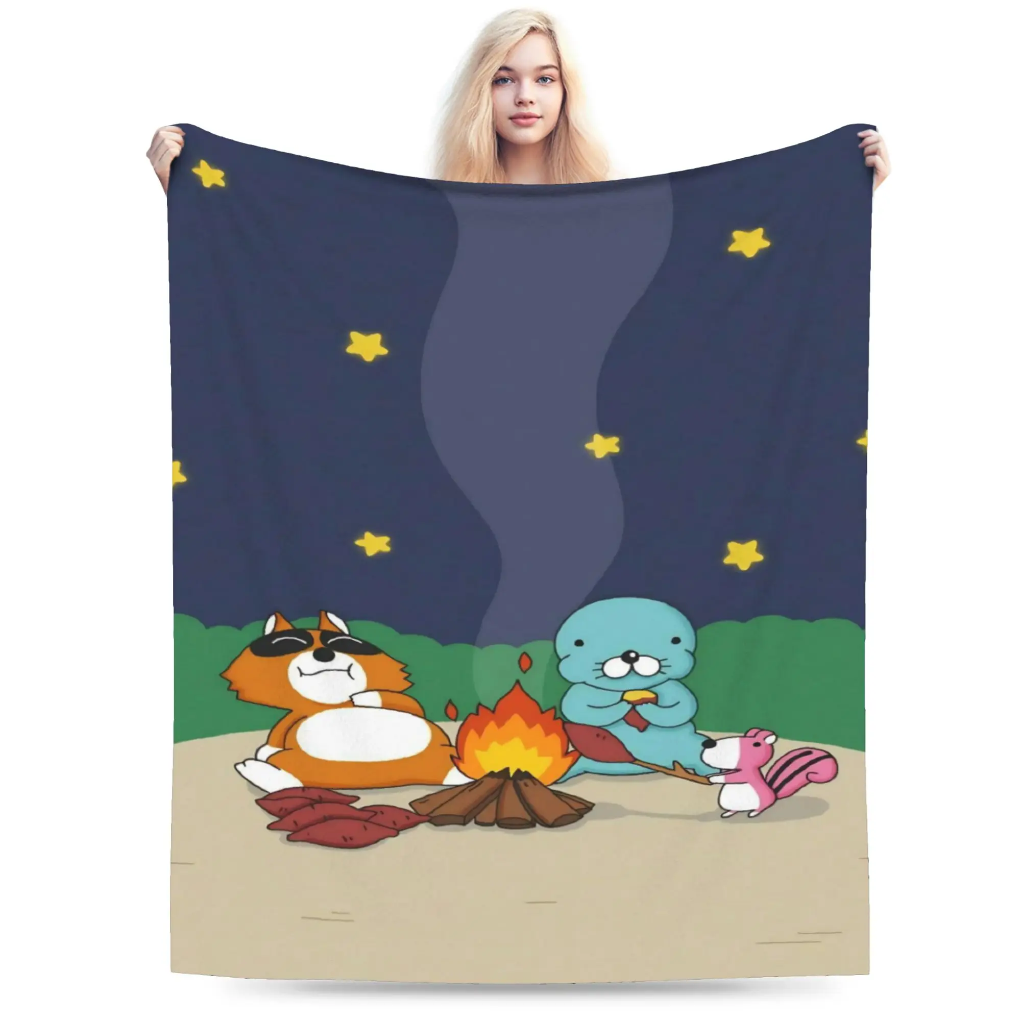 bonobono Stuff Blanket Ultra-Soft Flannel  Throw Blankets Relax Bedding Throws