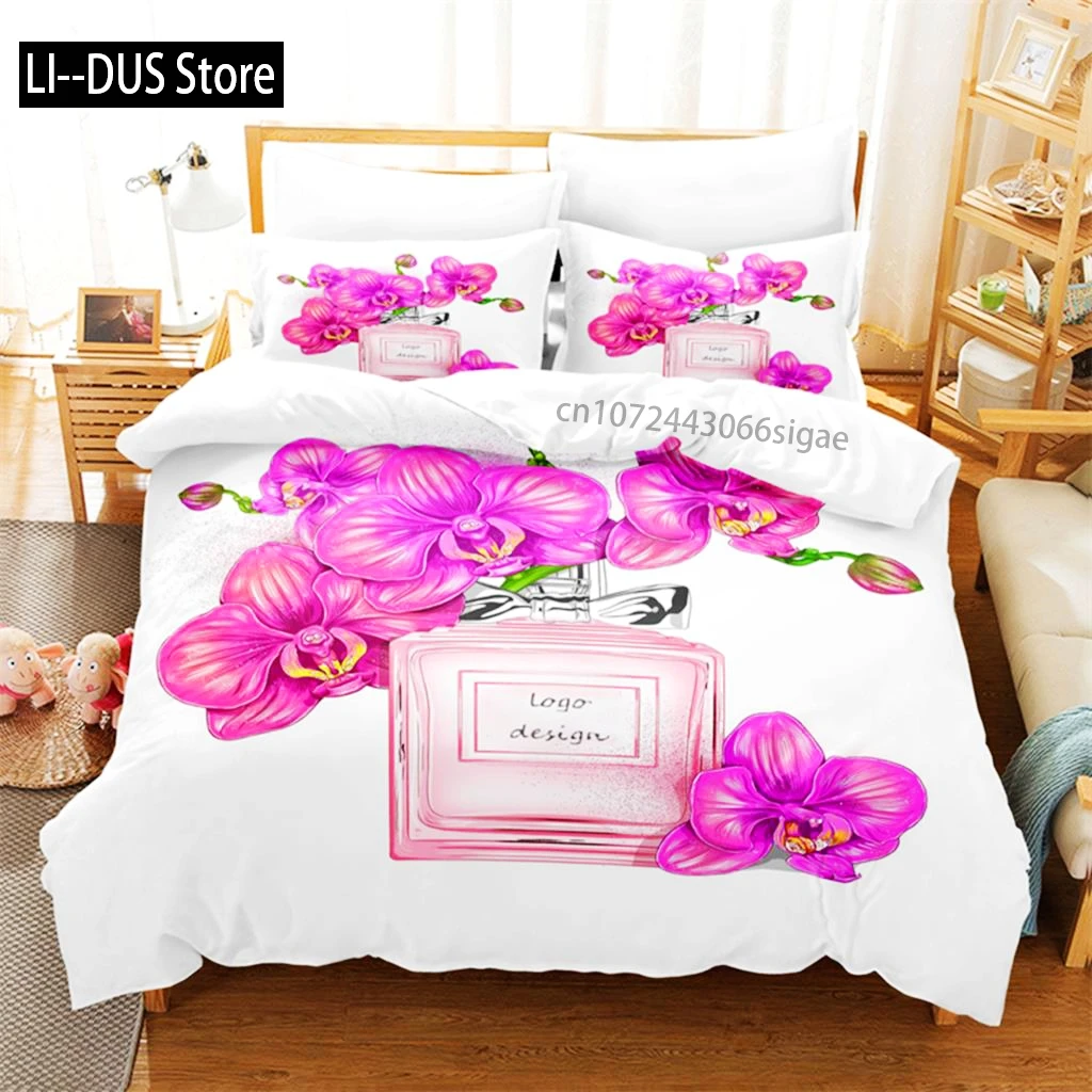 

Perfume Bottle Bedding Set Duvet Cover Set 3d Bedding Digital Printing Queen Size Bedding Set Fashion Design