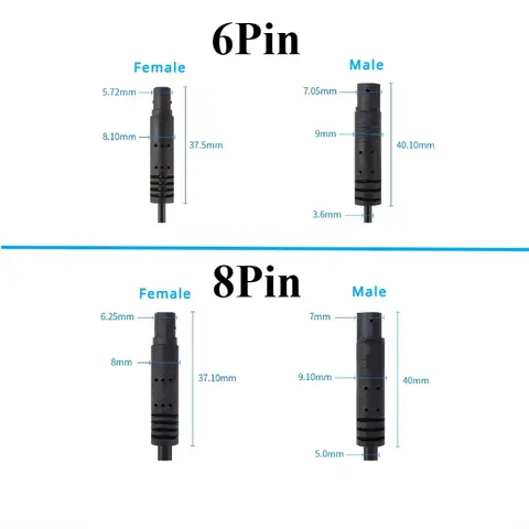 4Pin/5Pin/6Pin/8Pin Car DVR Camera Extension Cable 1M/2M/3M Male To Female Connector Cord For Dash Cam Reverse Camera Cable 8 best sales wire rear camera 8 pin - №1