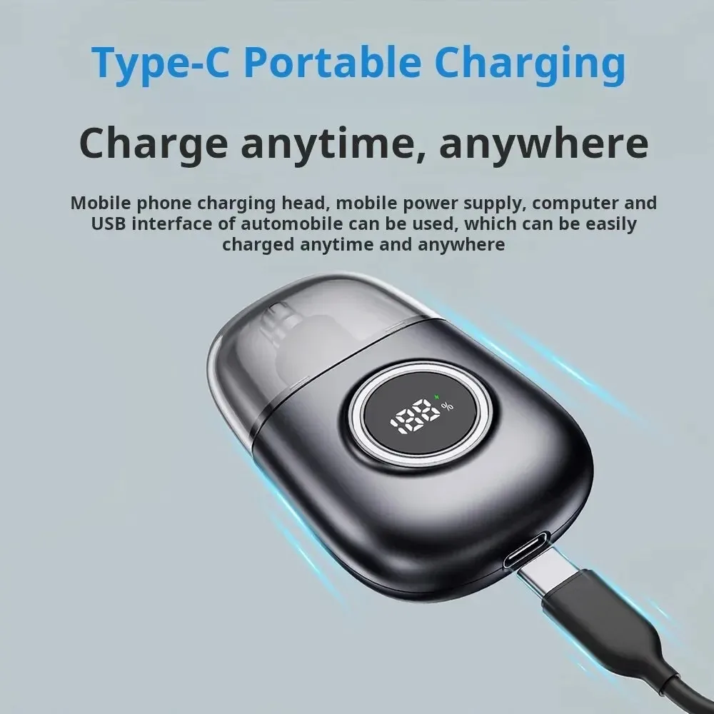 Elektryczny trymer do włosów w nosie dla mężczyzn inteligentny cyfrowy wyświetlacz LED bezbolesny trymer golenie włosów do noska urządzenia domowego