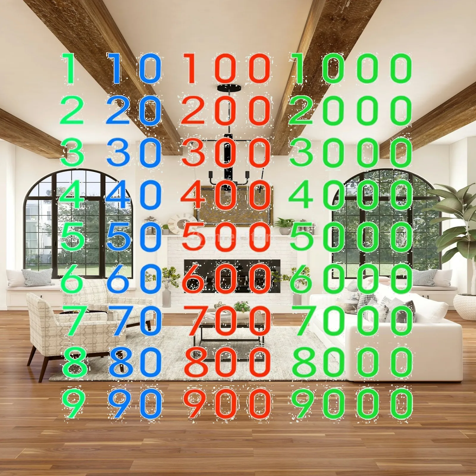 Number Counting Montessori Cards 1-9000 Math Manipulative Toy for Toddlers Early Learning Educational Preschool Games