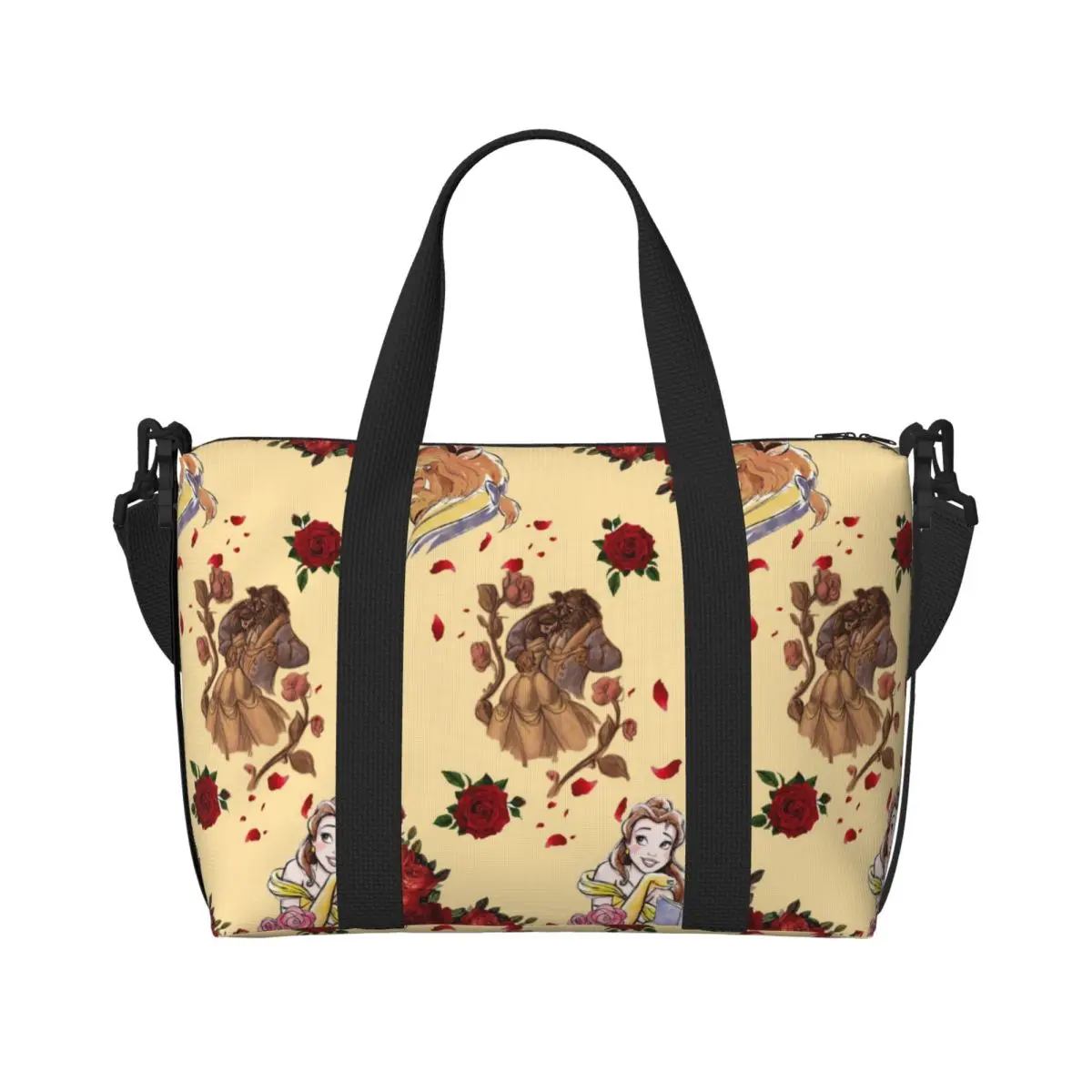 

Большая женская сумка-тоут с принтом «Красавица и Чудовище» для пляжа, спортзала и путешествий