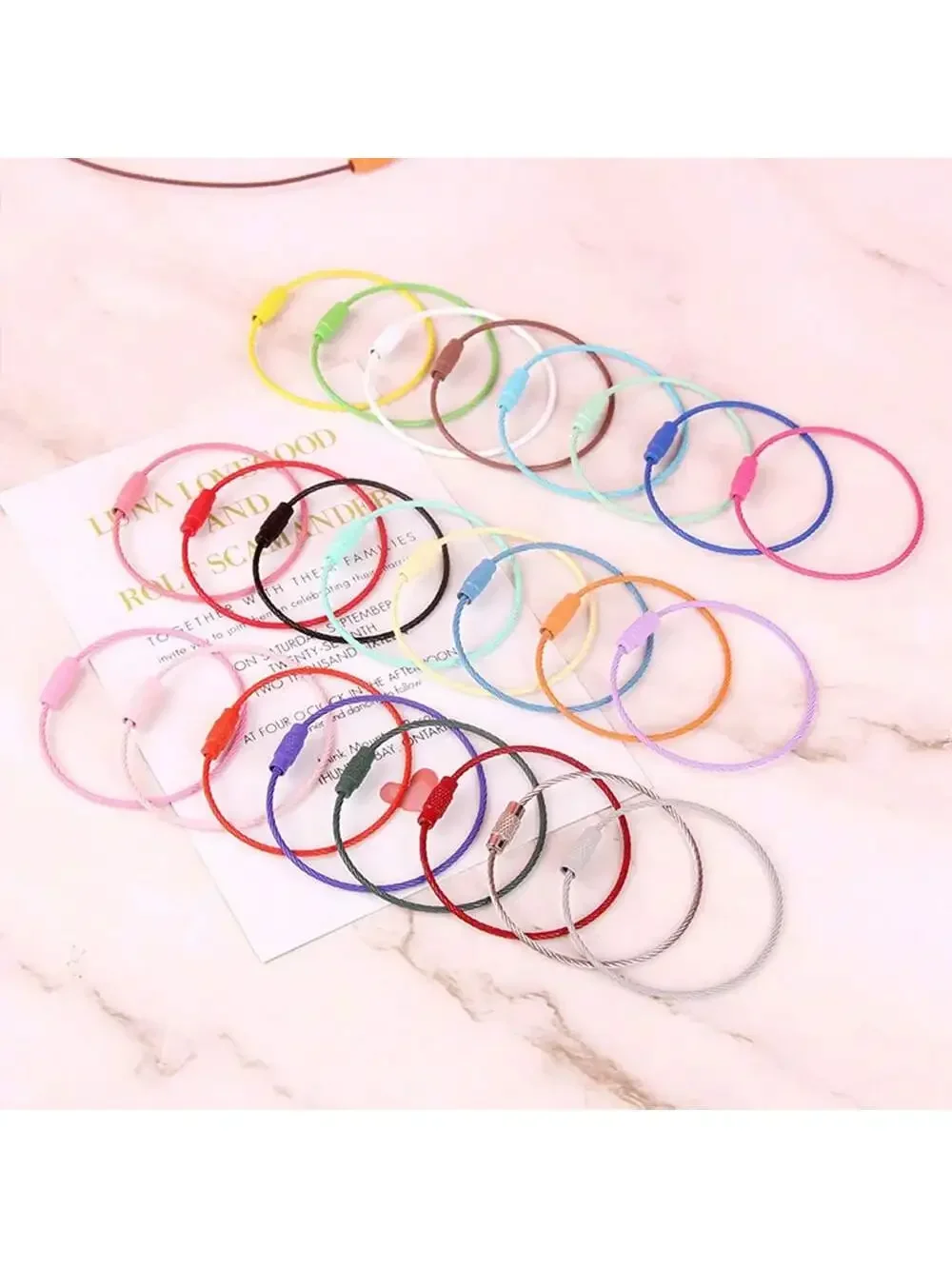 10pcs /Set Stainless Steel Luggage Tag Keychain For Women Screw Lock Colorful Round Shape Ideal For Outdoor Use  Luggage Tag