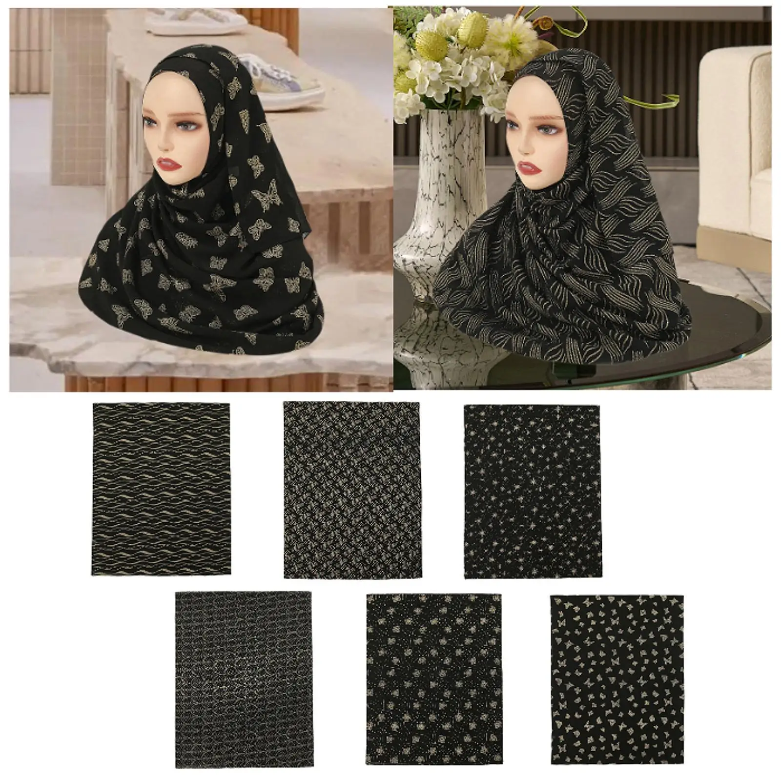 

Женский длинный головной платок, универсальный легкий хиджаб, платок на голову для мусульманских женщин, женский повседневный вид, повседневная одежда для прогулок, официальная одежда