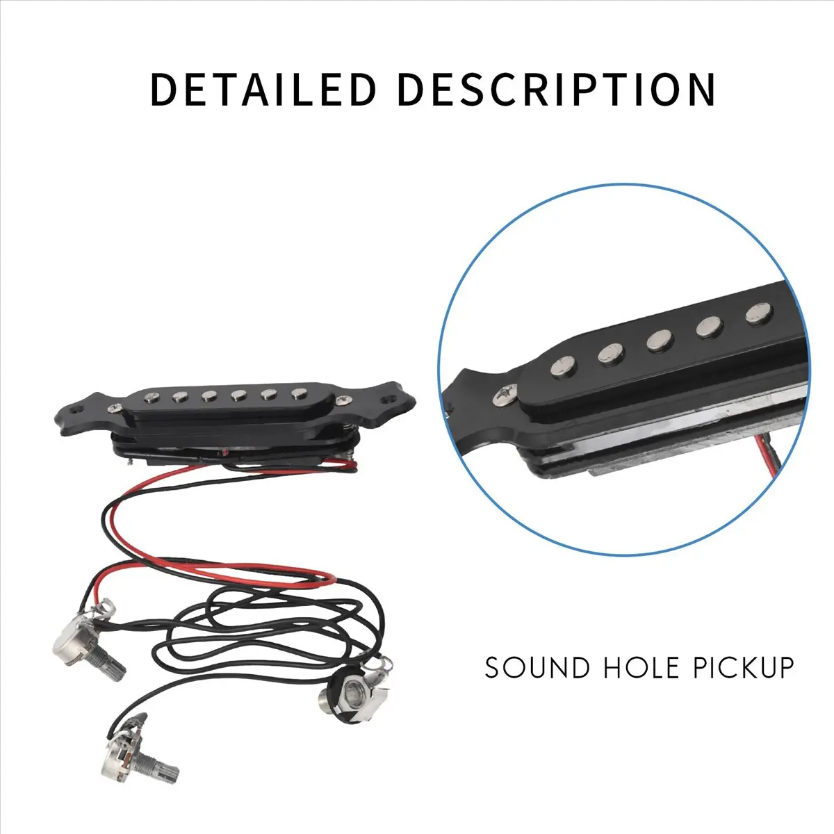 فعال - لاقط صوتي مغناطيسي 20X للجيتار باللون الأسود #4