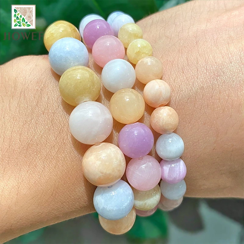 Smooth Beige Persian Jades Stone Round Loose Beads 6/8/10/12mm for Handmade Jewelry Making DIY Bracelets Earrings 15\'\' Strand
